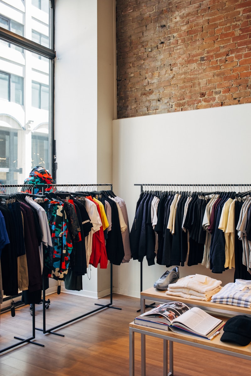 Boutique rack of curated garments